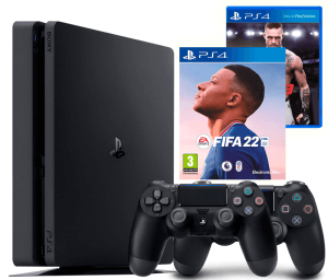 Б.У. Sony Playstation 4 Slim 500Gb + Fifa 22 + UFC 3 + Dualshock 4